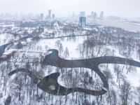View from Euromast with snow