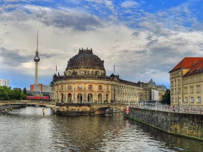 Bode museum on museuminsel with tv tower in the background henpuann