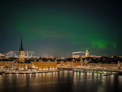 Northern lights over stockholm hfgeocix
